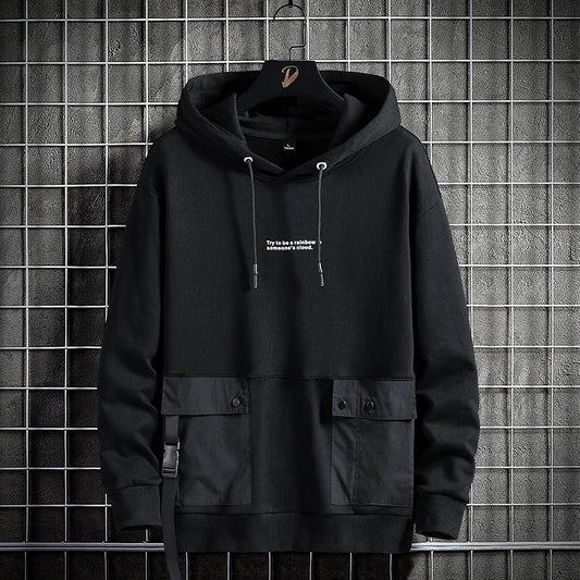 Black Grey OverSize Hoodie Sweatshirt