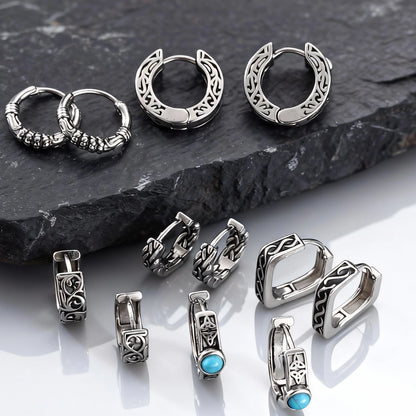 Vintage Totem Hoop Earrings