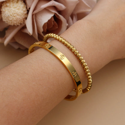 Stainless Steel Gold Colour Waterproof Bracelet