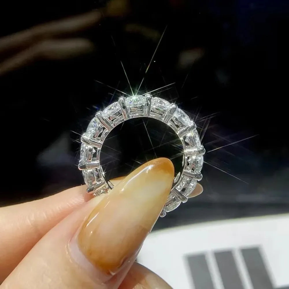 S925 5mm D Color Moissanite Ring