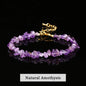 Amethyst Rock Quartz Crystal Stone Chip Bead Bracelet