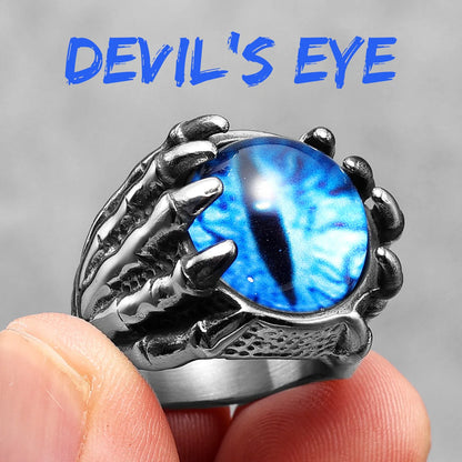 Devil Eye 316L Stainless Steel Skull Rings
