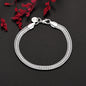 925 Sterling Silver Exquisite Solid Chain Bracelet