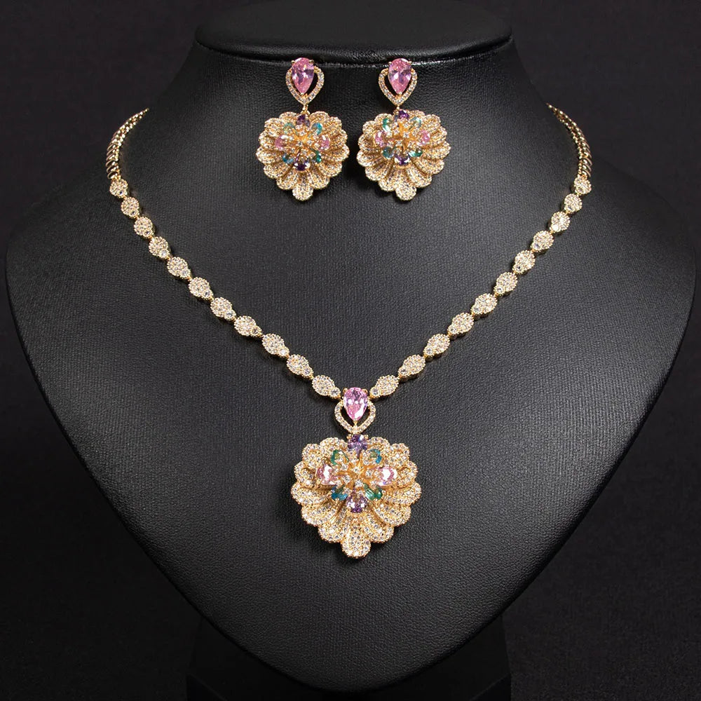 Sturdy Shell Bloom Flower Jewellery Set