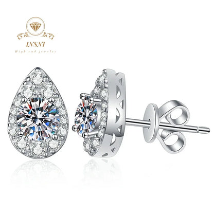S925 1Ct D Color Pear Moissanite Earrings