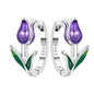 Original S925 Blue Iris Flower Earrings
