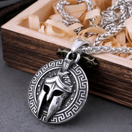 Spartan Warrior Mask Necklace