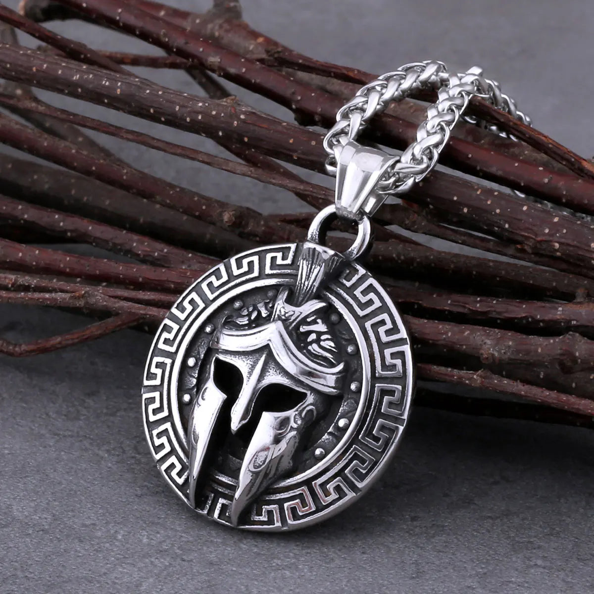 Spartan Warrior Mask Necklace