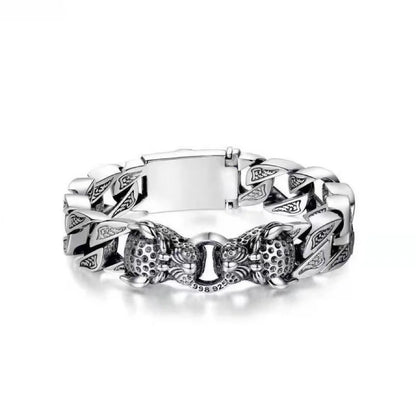 S925 Double Leopard Men's Bracelet