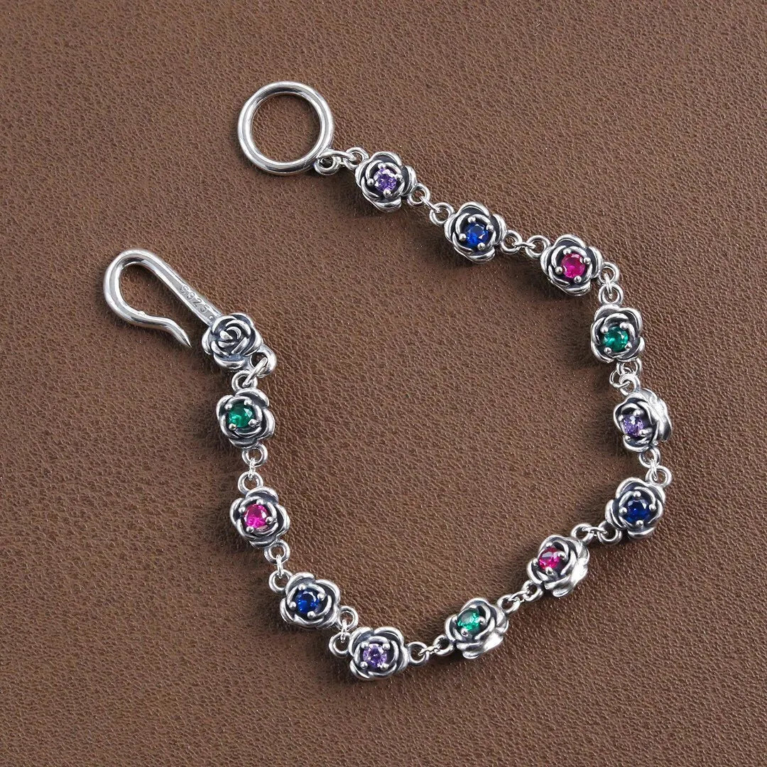 S925 Blue & Purple Gemstone Bracelet