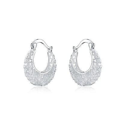 925 Sterling Silver Hollow Carved drop Earrings