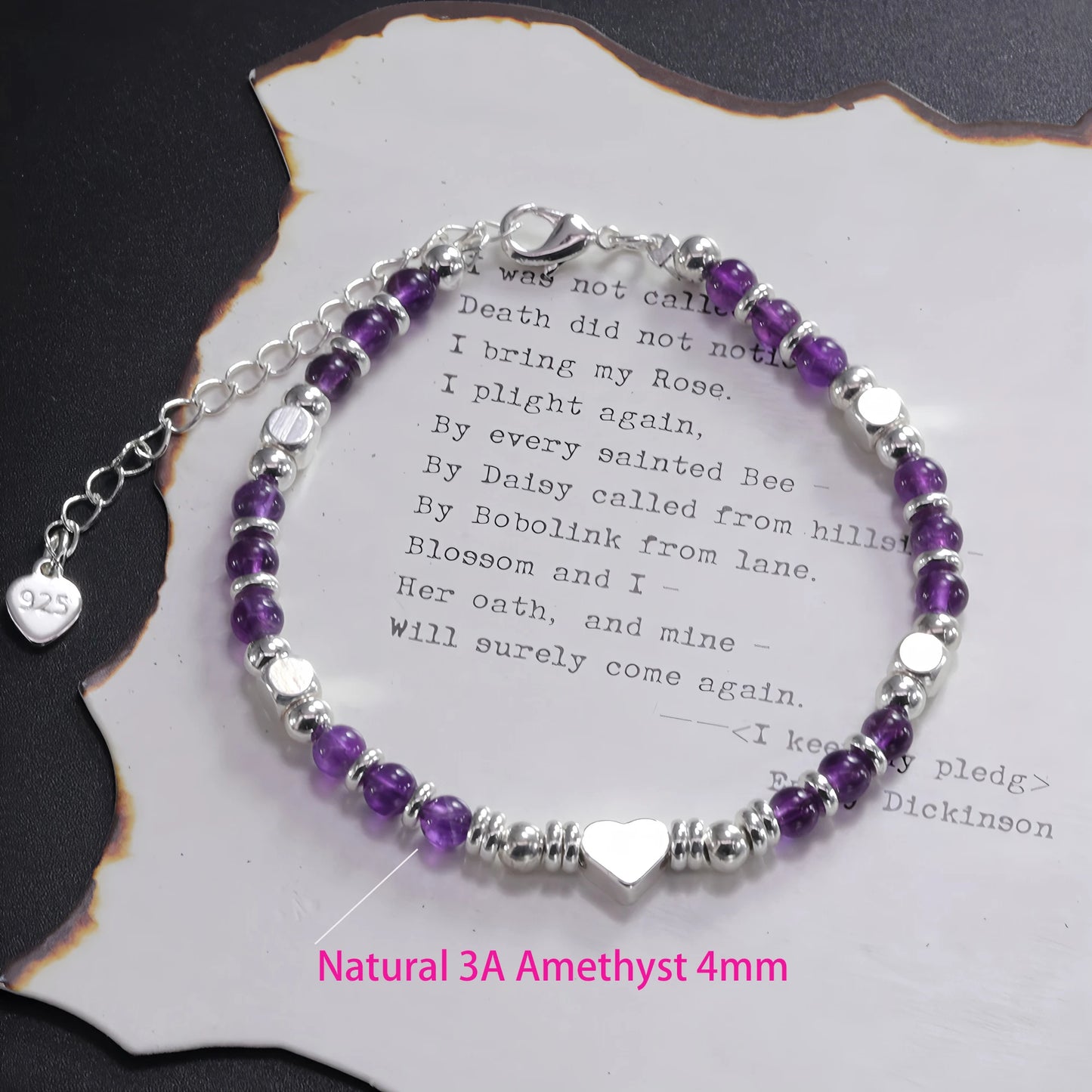 925 Sterling Silver Zircon Love Heart Bracelet