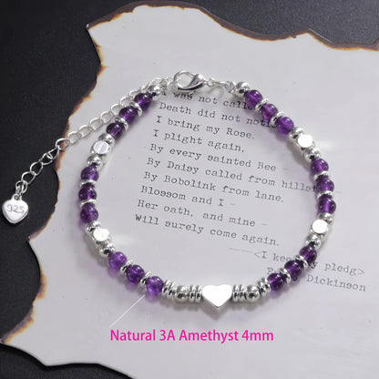 925 Sterling Silver Zircon Love Heart Bracelet