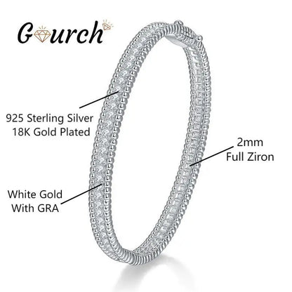 2mm Moissanite Bracelet in 925 Sterling Silver 18K Gold Plated