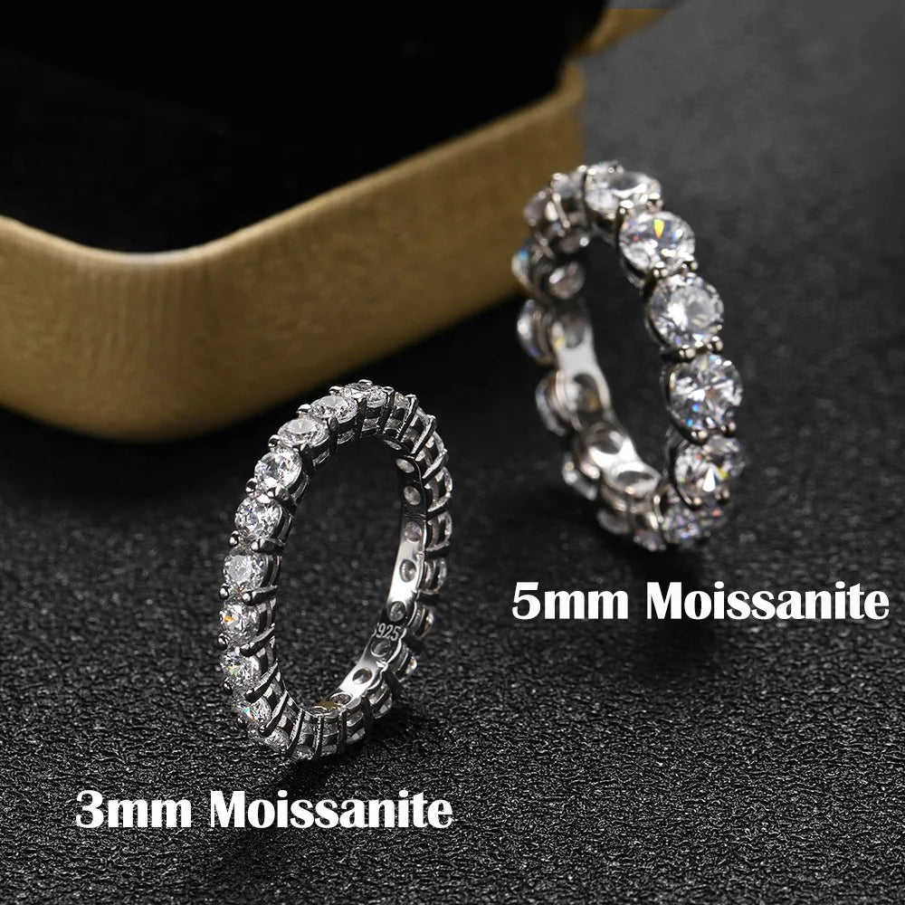 S925 5mm D Color Moissanite Ring