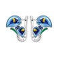 Original S925 Blue Iris Flower Earrings