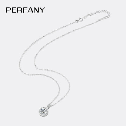 1-5CT Moissanite Necklace S925 Pure Silver Round