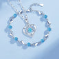 925 Sterling Silver Heart Necklace & Bracelet Set