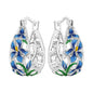Original S925 Blue Iris Flower Earrings