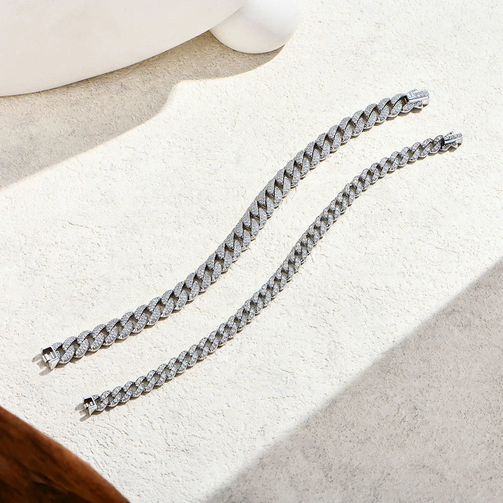 D VVS1 Full Moissanite 925 Sterling Silver 18k Gold Plated Tennis Bracelet