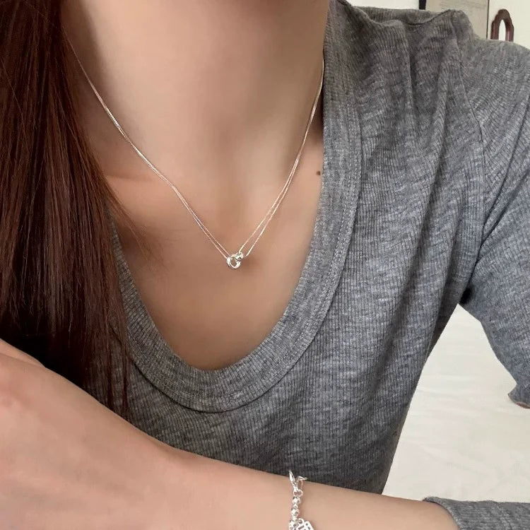 925 Sterling Silver Bead Geometry Necklace