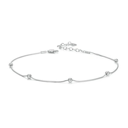 925 Sterling Silver Bead Anklet