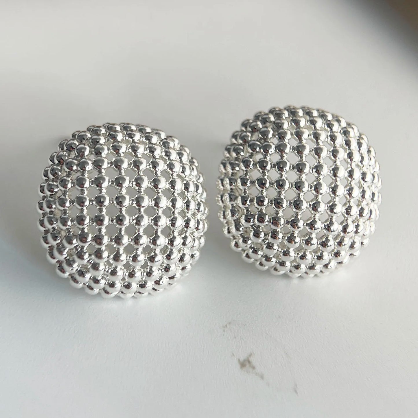 S925 Vintage Round Hollow Earring