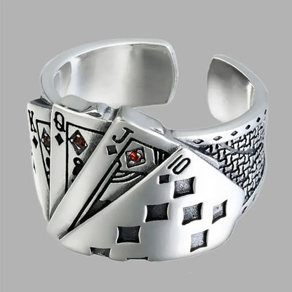 S925 Unique Poker Ring