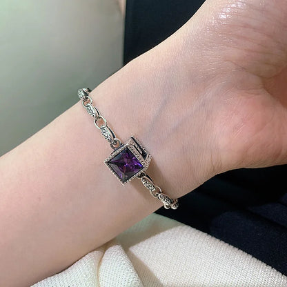 S925 Blue & Purple Gemstone Bracelet