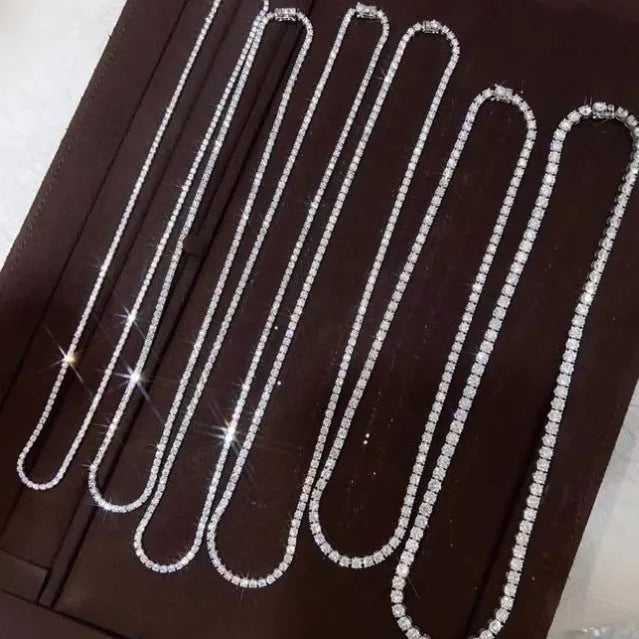 GRA Moissanite Tennis Necklace