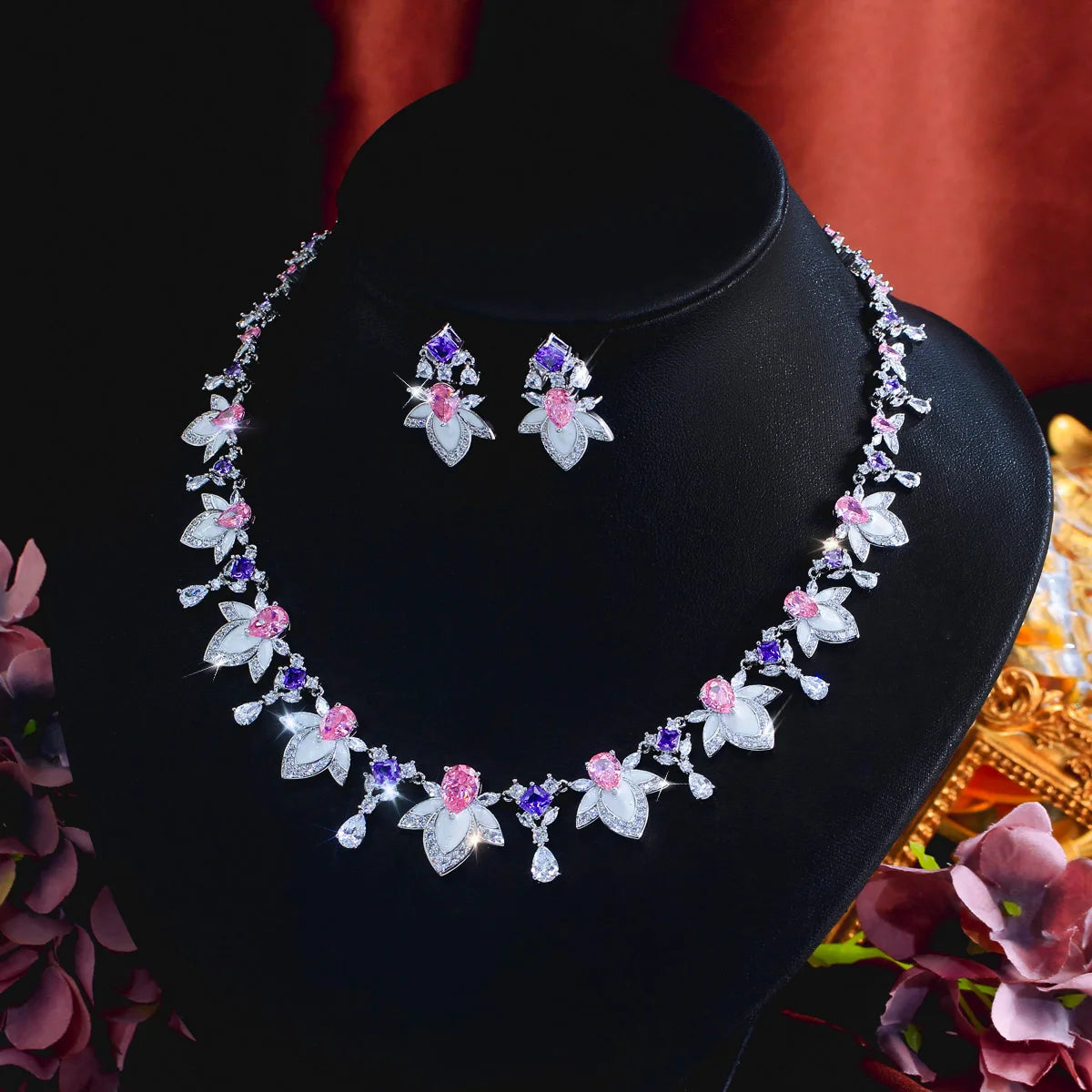 Elegant Colourful Cubic Zircon Enamel Fancy Set
