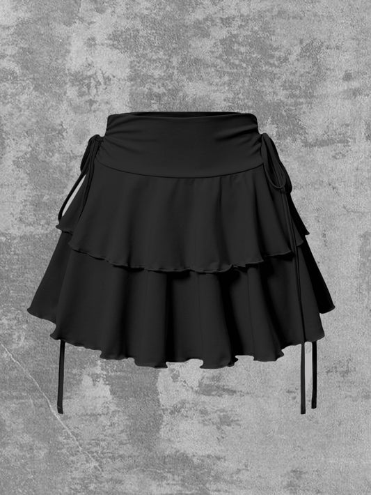 High Waist Slim Fit Elastic Waist Short Skirt