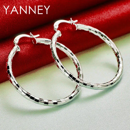 S925 40MM Fine Round Hoop Earrings