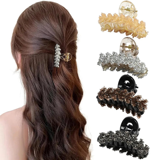 Rhinestones Leaf Shaped Hair Claw