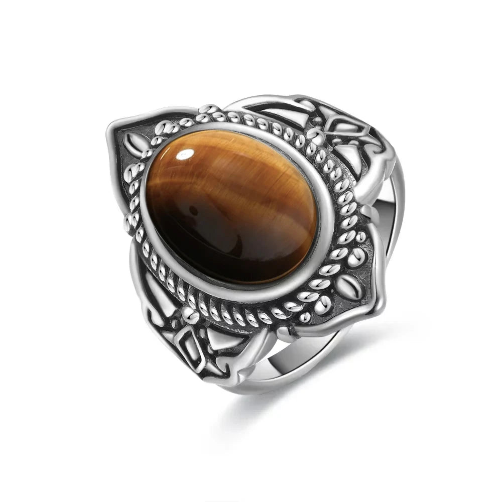 Vintage S925 Sterling Silver Ring with Natural Moonstone Stone