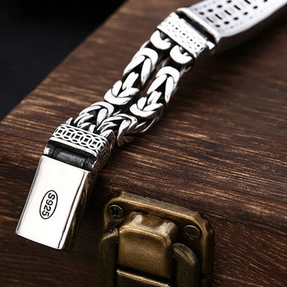 Vintage S925 Sterling Silver Retro Lucky Pixiu Bracelet