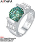 S925 Silver Green Moissanite Finger Ring