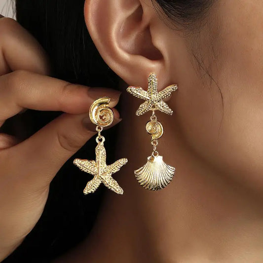 Beach Pearl Conch Shell Earrings