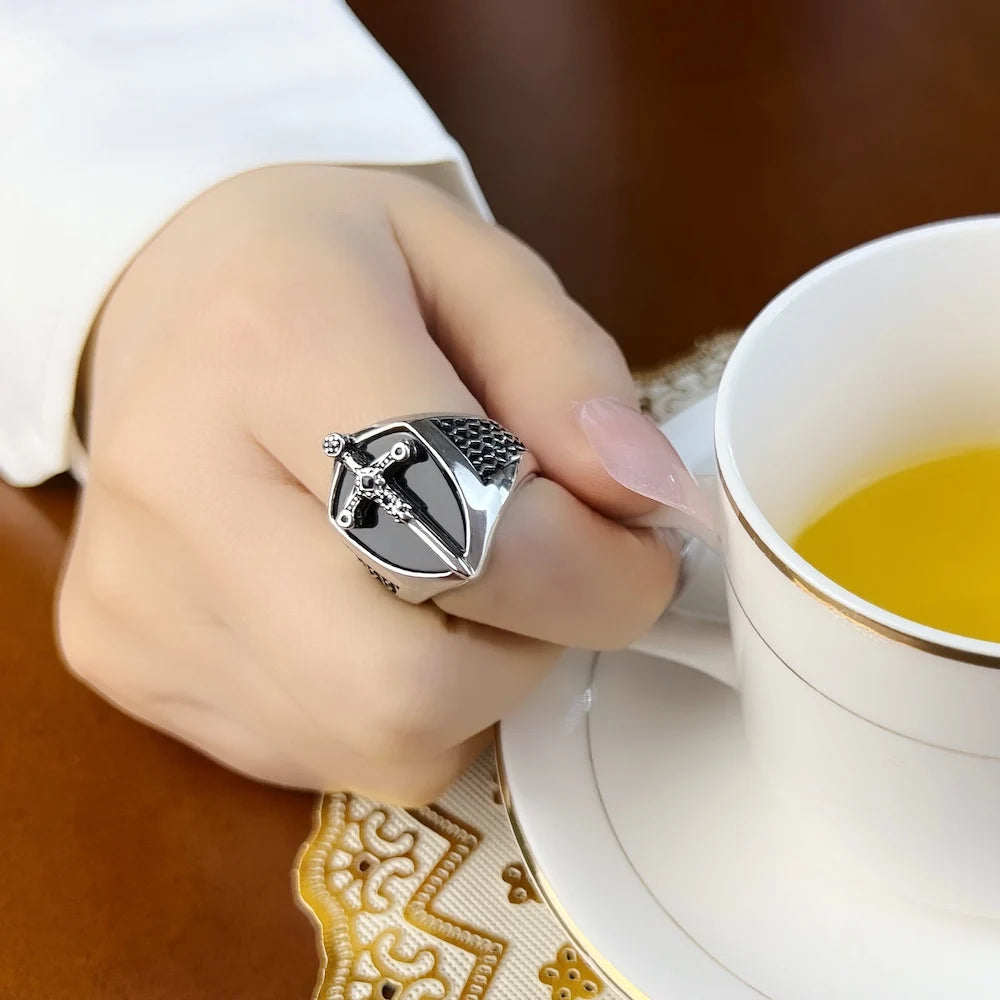 S925 Signet Ring Mystical Sword