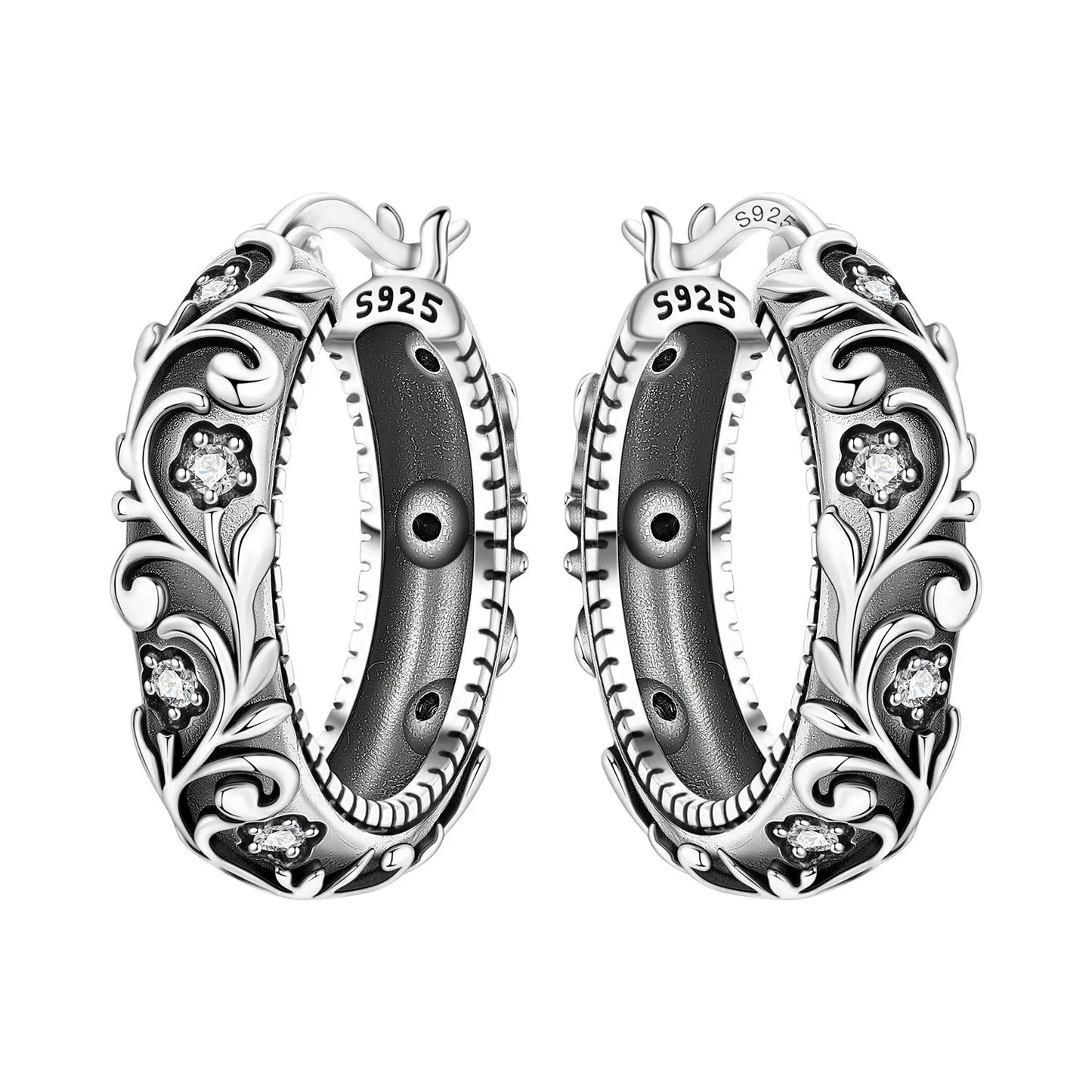 Original S925 Blue Iris Flower Earrings