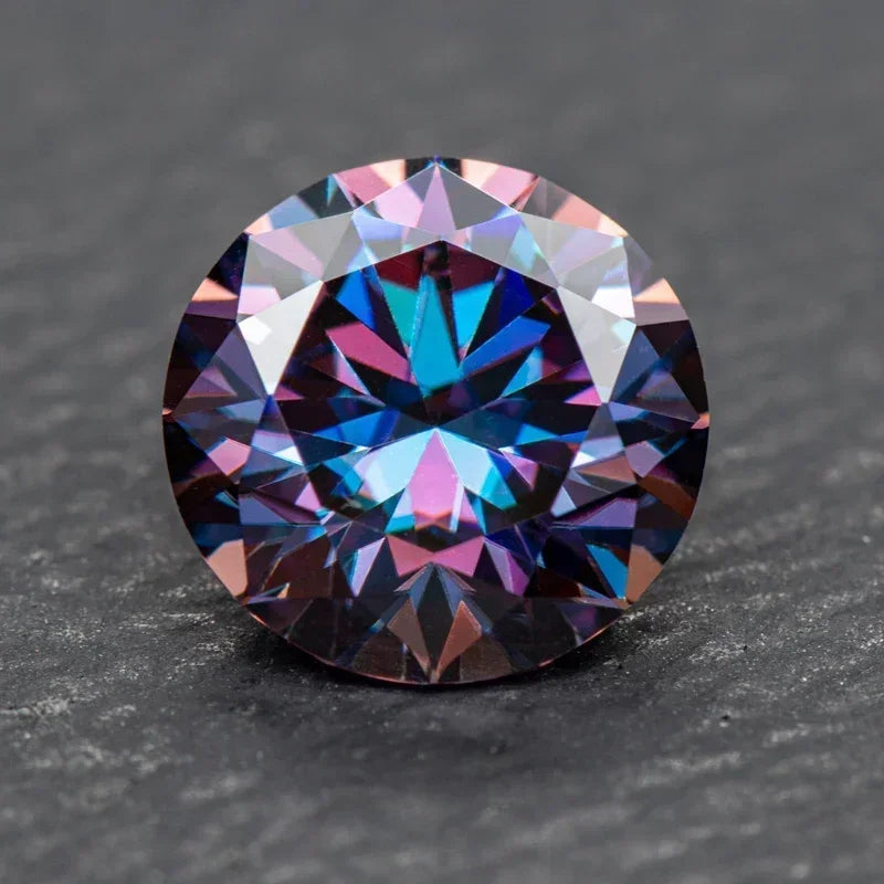 Round Cut Emperor Purple Colour Moissanite