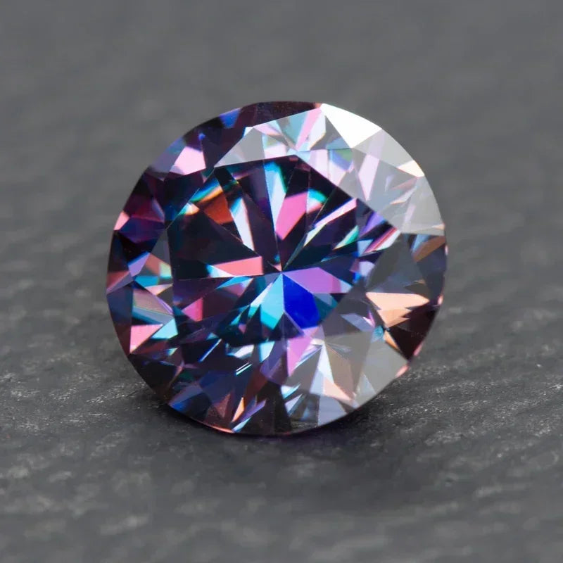 Round Cut Emperor Purple Colour Moissanite
