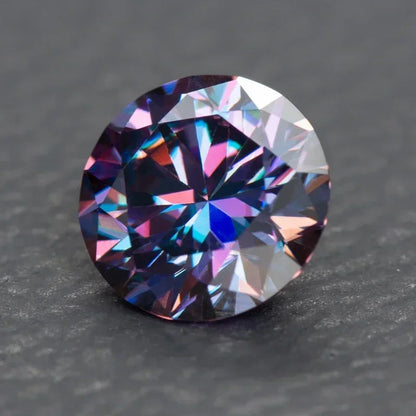 Round Cut Emperor Purple Colour Moissanite