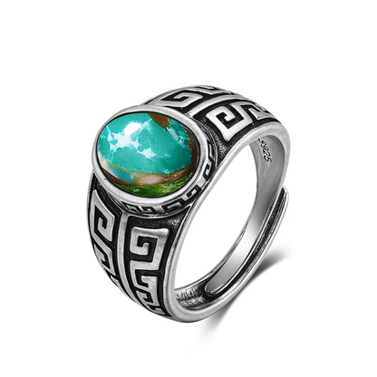 Vintage S925 Sterling Silver Ring with Natural Moonstone Stone