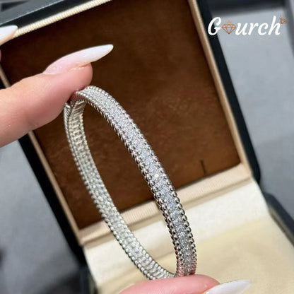 2mm Moissanite Bracelet in 925 Sterling Silver 18K Gold Plated