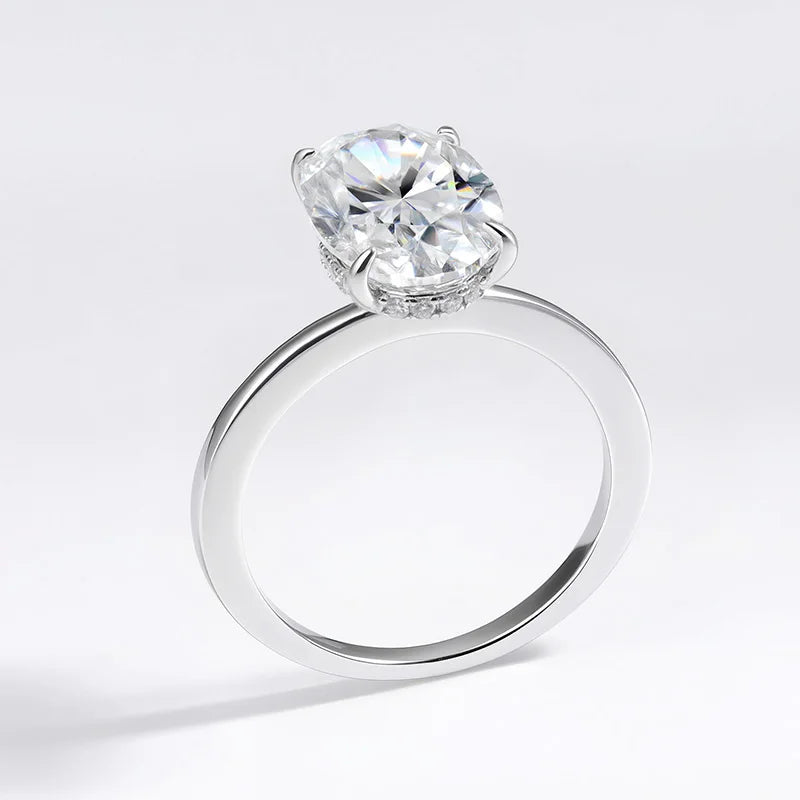 S925 4.5CT Oval Moissanite Ring