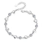 925 Sterling Silver Heart Shaped Necklace Bracelet Set