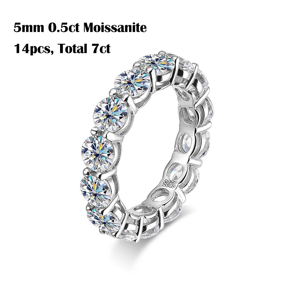 S925 5mm D Color Moissanite Ring