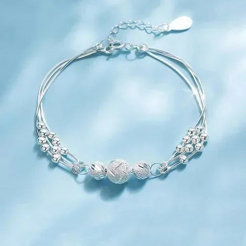 925 Sterling Silver Heart Shaped Necklace Bracelet Set