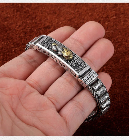 Vintage S925 Sterling Silver Retro Lucky Pixiu Bracelet